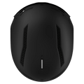 Top-down view of a matte black Salomon Driver Pro Sigma Photo MIPS ski helmet with dual vertical ventilation ports.