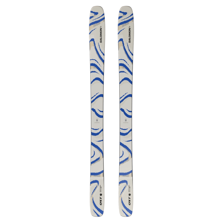 Top view of the SALOMON QST 106 Almond Milk Skis,  26/27 Unisex's model