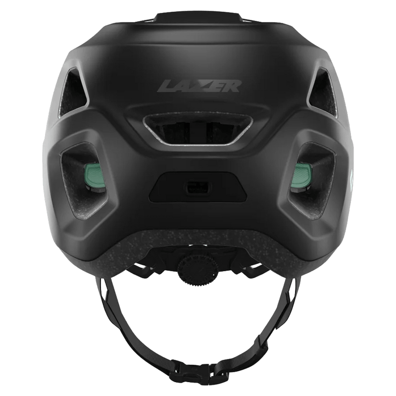 Back view of the Lazer Lupo Helmet in Black colourway, unisex model