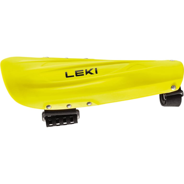 single image of a Leki Forearm Guard in Yellow with Black Leki Branding.