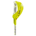 Leki Gate Guard Closed in neon yellow with black Leki wrting mounted on a white ski pole