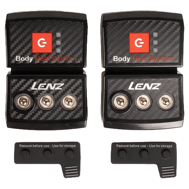 Heater view of the Lenz RCB 2000 Battery Pack in Bluetooth colourway, unisex model