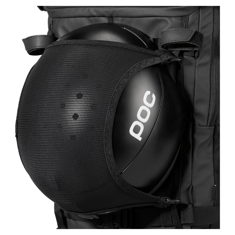 Helmet holder view of the Mammut Nirvana 22L Backpack in black colourway, unisex model