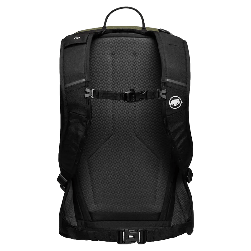 Back view of the Mammut Nirvana 22L Backpack in marsh-black colourway, unisex model