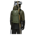Carried view of the Mammut Nirvana 22L Backpack in marsh-black colourway, unisex model