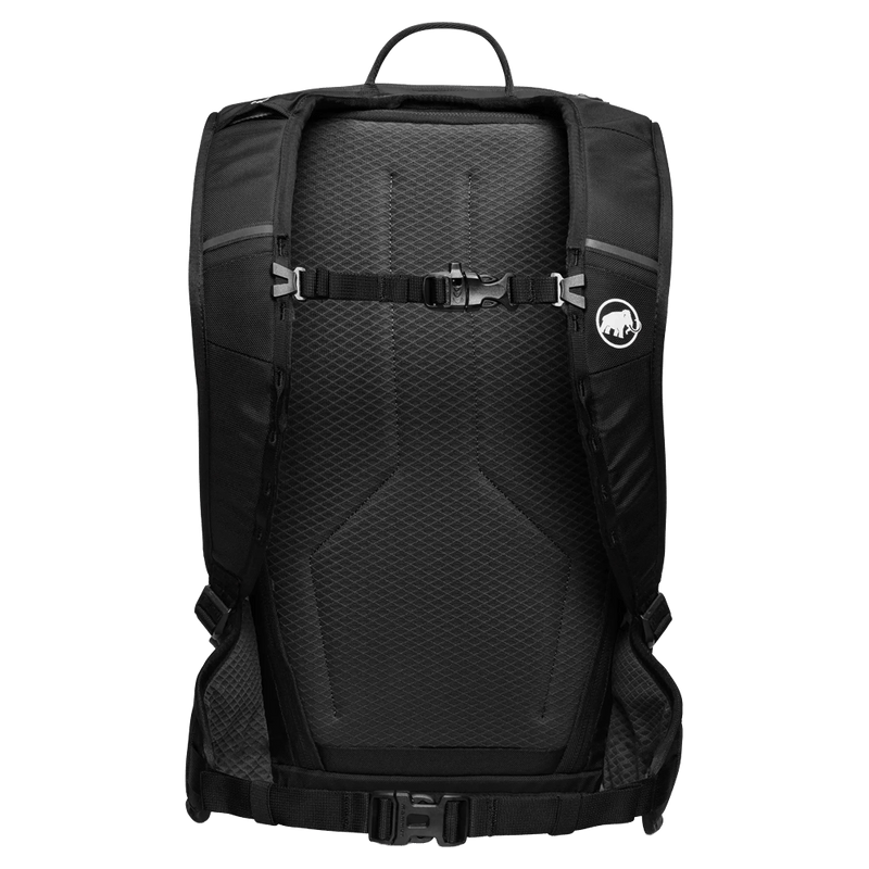 Back view of the Mammut Nirvana 28 Backpack in Black colourway, women model