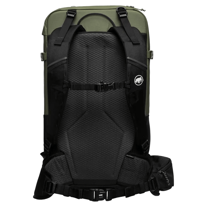 Back view of the Mammut Nirvana 28 Backpack in marsh-black colourway, unisex model