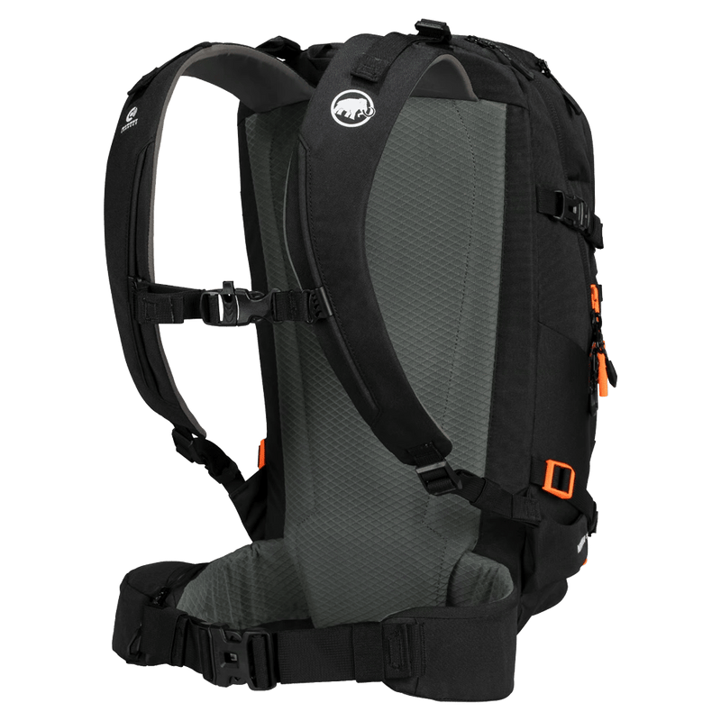 Back view of the Mammut Nirvana 30 Backpack in Black colourway, women model