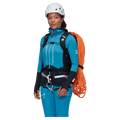 Carried view of the Mammut Trion 28 Backpack in Marine Black colourway, women model