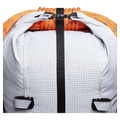 Detail view of the Mammut Trion 38L Backpack in Black White colourway, women model
