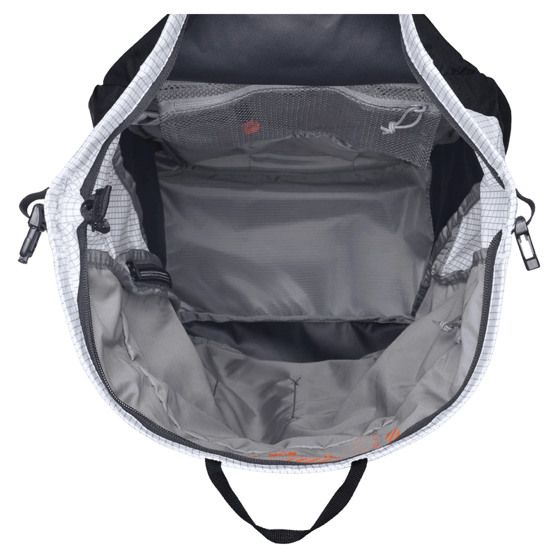 Pocket view of the Mammut Trion 38L Backpack in Black White colourway, women model