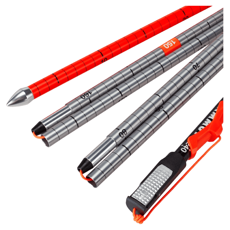 Detail view of the Mamut 240 Speed Lock Probe in orange colourway, unisex's model