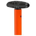 Close view of the Mamut Alugator Light Shovel in Neon Orange colourway, unisex's model
