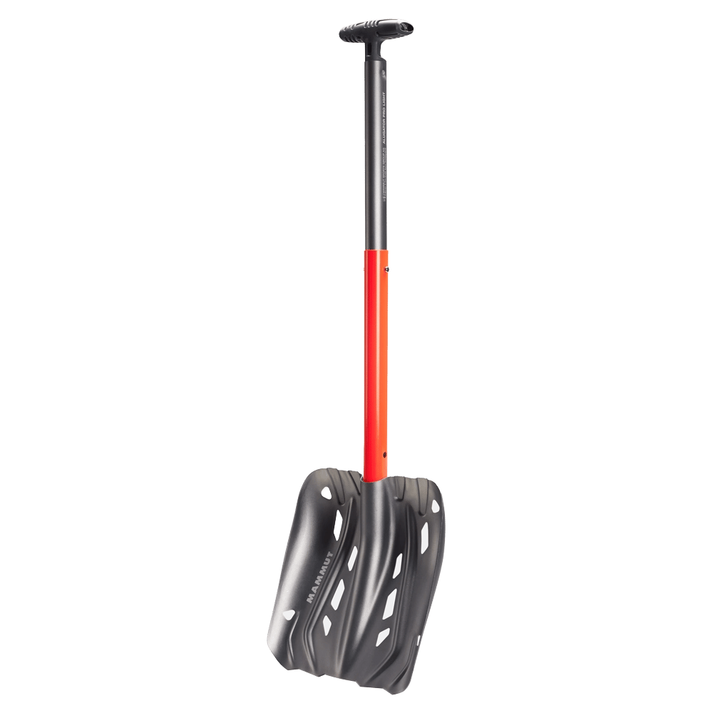 Main view of the Mamut Alugator Pro Light Shovel in Neon Orange colourway, unisex's model