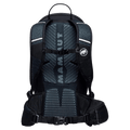 Back view of the Mamut Lithium 15 Backpack in Salmon Black colourway, women's model