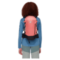 Carried view of the Mamut Lithium 15 Backpack in Salmon Black colourway, women's model