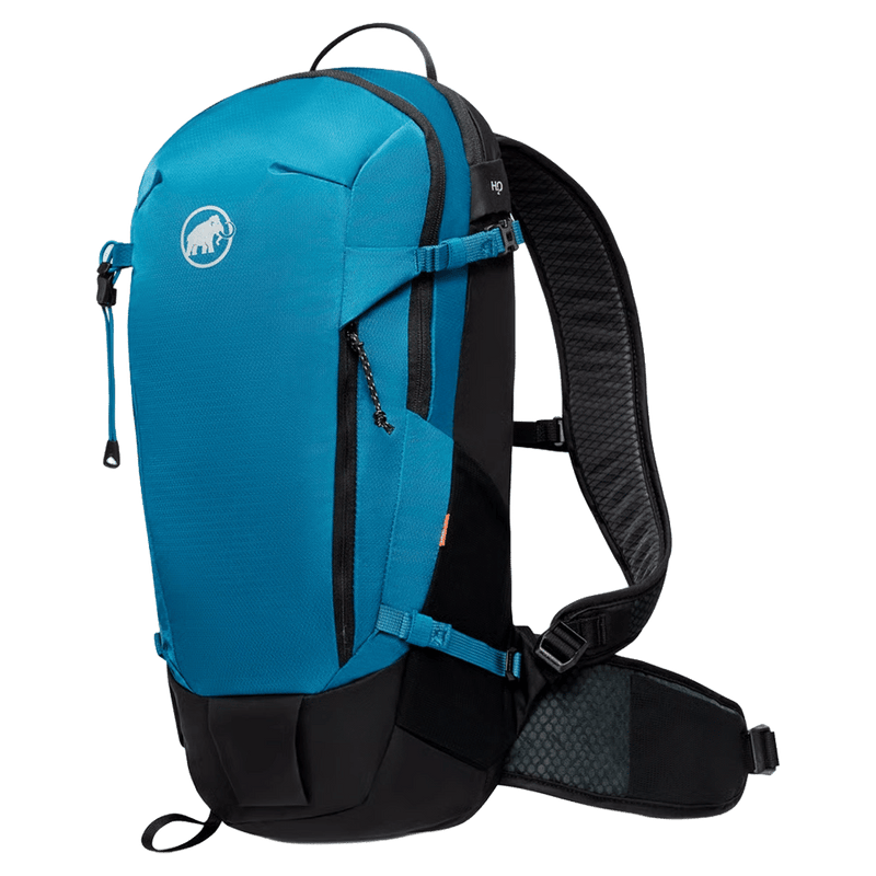 Main view of the Mamut Lithium 15 Backpack in Sapphire Black colourway, unisex's model