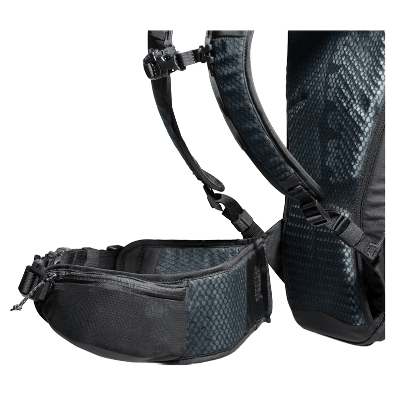 Close view of the Mamut Lithium 25L Backpack in Blood Red Black colourway, women's model