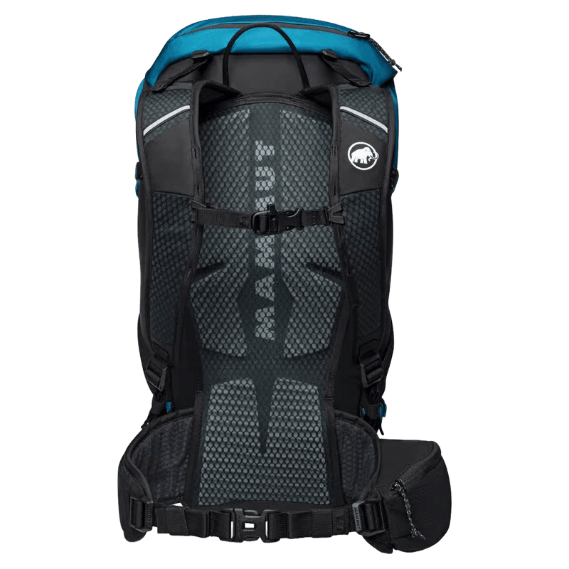 Back view of the Mamut Lithium 30L Backpack in Sapphire Black colourway, unisex's model