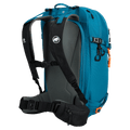 Back side view of the Mamut Nirvana 35L Backpack in Sapphire Black colourway, unisex's model
