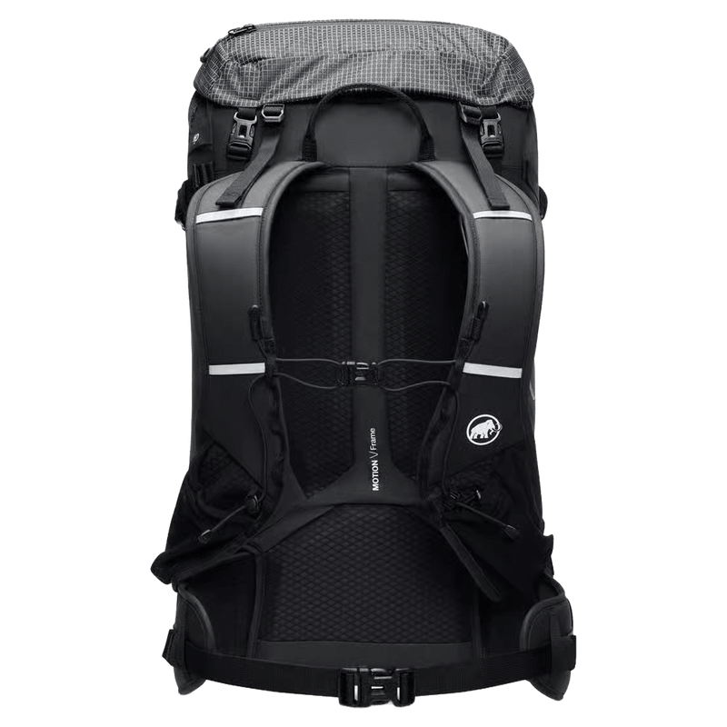Back view of the Mamut Trion 38L Backpack in Black colourway, unisex's model