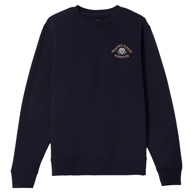 Front view of Brixton Morado Crew in colour Navy.