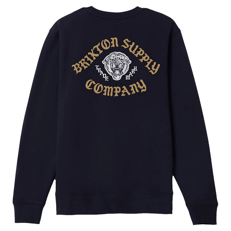 Back view of Brixton Morado Crew in colour Navy.