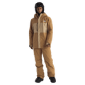 Man wearing The North Face Freedom Insulated Ski Jacket in Utility Brown-Khaki Stone