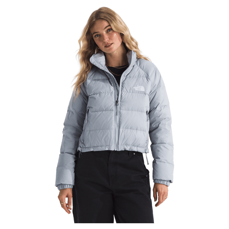 Woman wearing The North Face Hydrenalite Down Jacket in Blue Flax