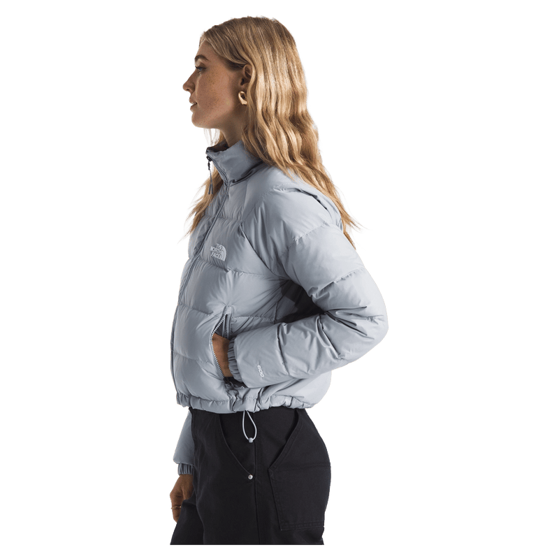 Woman wearing The North Face Hydrenalite Down Jacket in Blue Flax