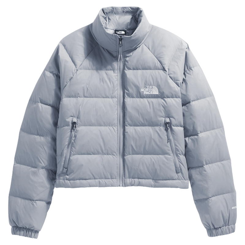 The North Face Hydrenalite Down Jacket in Blue Flax featuring full zip, adjustable hem and small white logo on left chest.