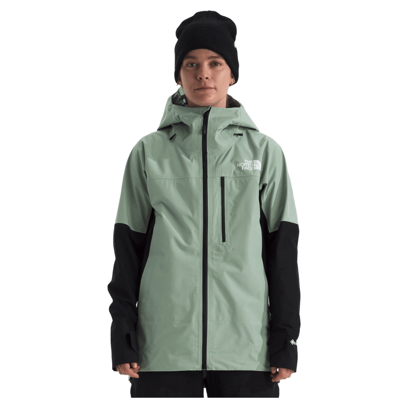 Woman wearing The North Face Summit Eastwall GTX Ski Jacket for Women in Slate Moss - TNF Black