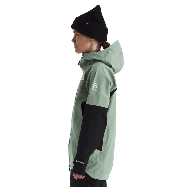 Woman wearing The North Face Summit Eastwall GTX Ski Jacket for Women in Slate Moss - TNF Black