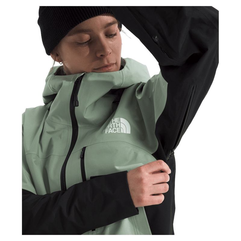 Woman wearing The North Face Summit Eastwall GTX Ski Jacket for Women in Slate Moss - TNF Black