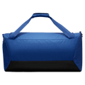 Bsck view of the Nike Brasilia 9.5 Duffel Bag in Game Royal colourway, unisex model