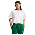 Main view of the Nike Classic Cropped Tee in White colourway, women model