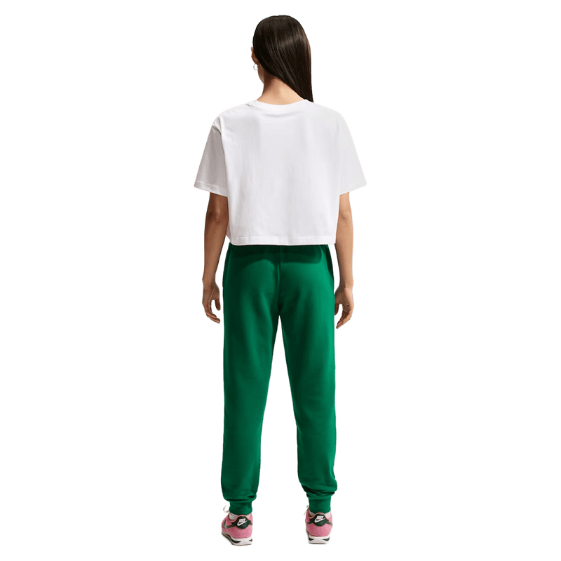 Back view of the Nike Classic Cropped Tee in White colourway, women model