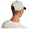 Back view of the Nike Club Cap in Sail and Black colourway, unisex model