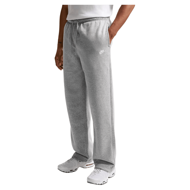 Main view of the Nike Club Fleece Pants in Dark Grey Heather colourway, men model