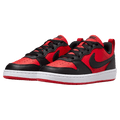 Pair view of the Nike Court Borough Low Recraft Shoes in University Red colourway, kids model