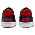 Back view of the Nike Court Borough Low Recraft Shoes in University Red colourway, kids model