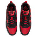 Top view of the Nike Court Borough Low Recraft Shoes in University Red colourway, kids model