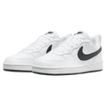 Pair view of the Nike Court Borough Low Recraft Shoes in White and Black colourway, kids model
