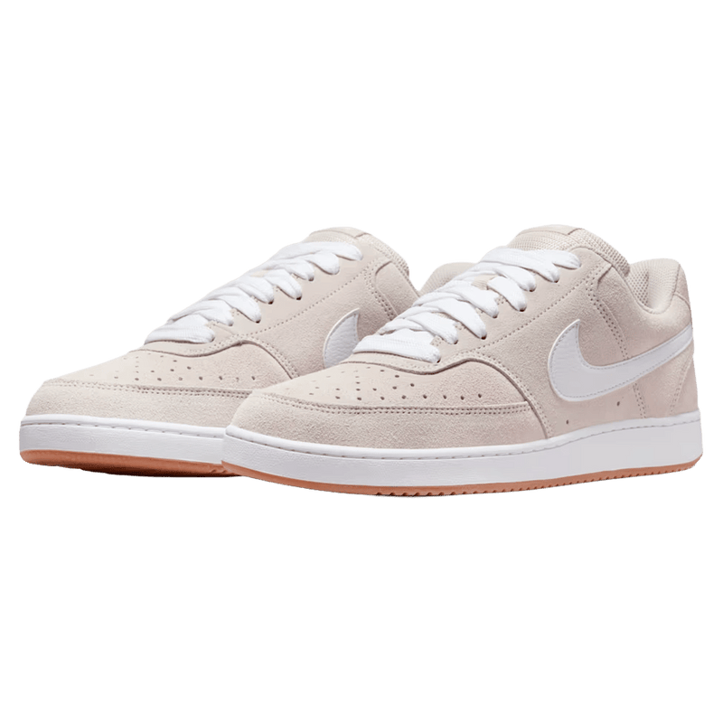 Pair view of the Nike Court Vision Low FL Shoes in Light Orewood Brown colourway, unisex model