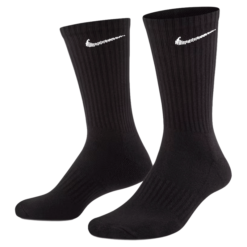 Main view of the Nike Cushioned Socks in Black colourway, unisex model