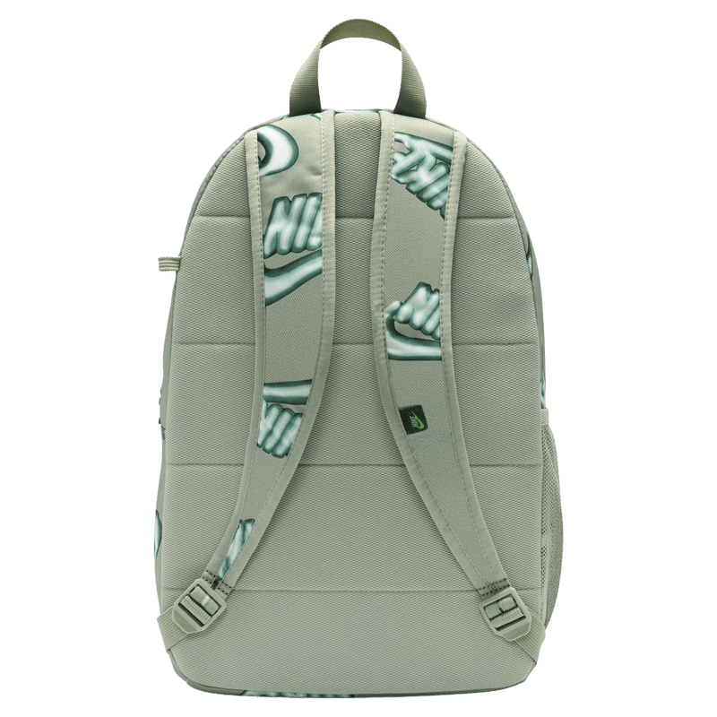 Back view of the Nike Elemental Backpack in Fogged Green colourway, kids model