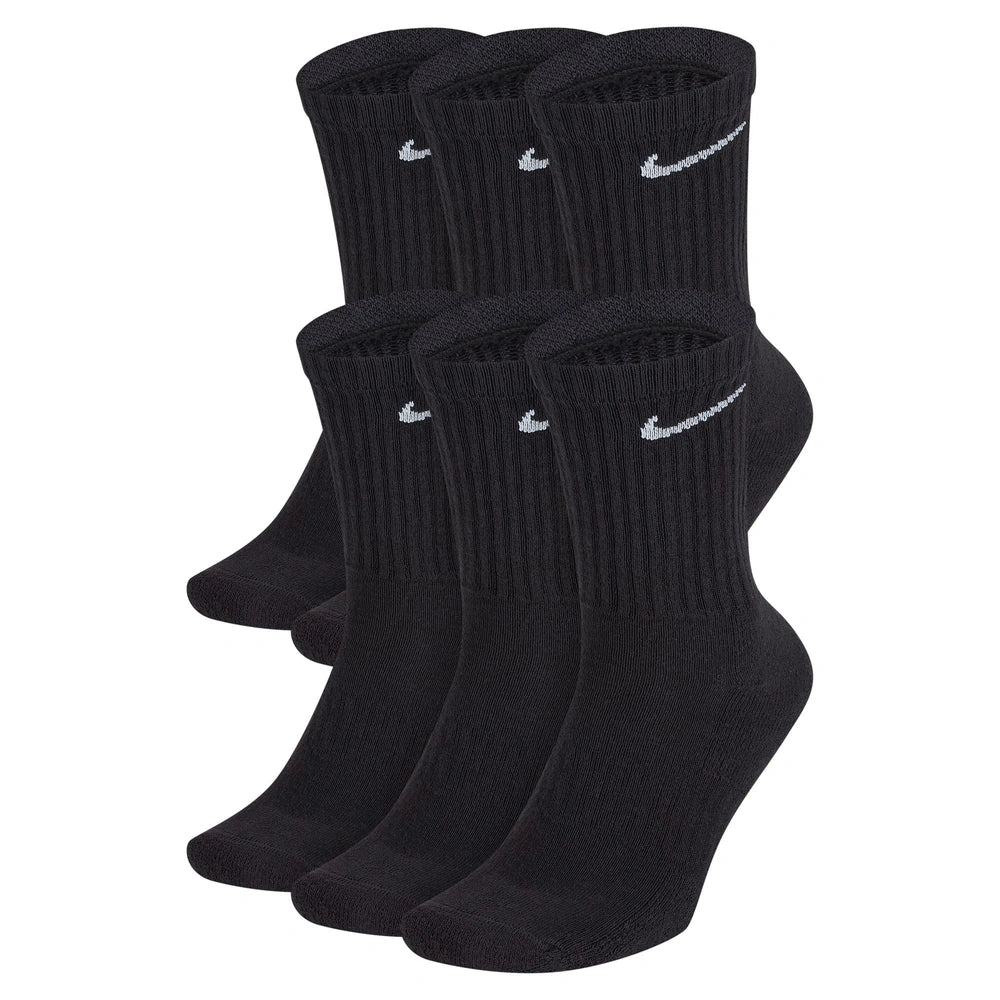 Left side image of the Everyday Cushioned Comfort Crew Socks in Black