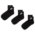 Main view of the Nike Everyday Essential Socks in Black colourway, unisex model