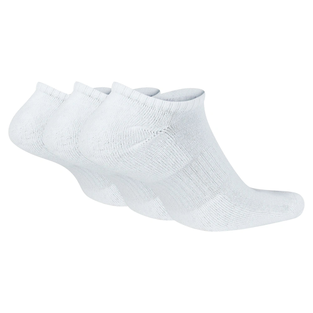 Back image of the Nike Everyday Cushioned No Show Socks 3 Pack in White