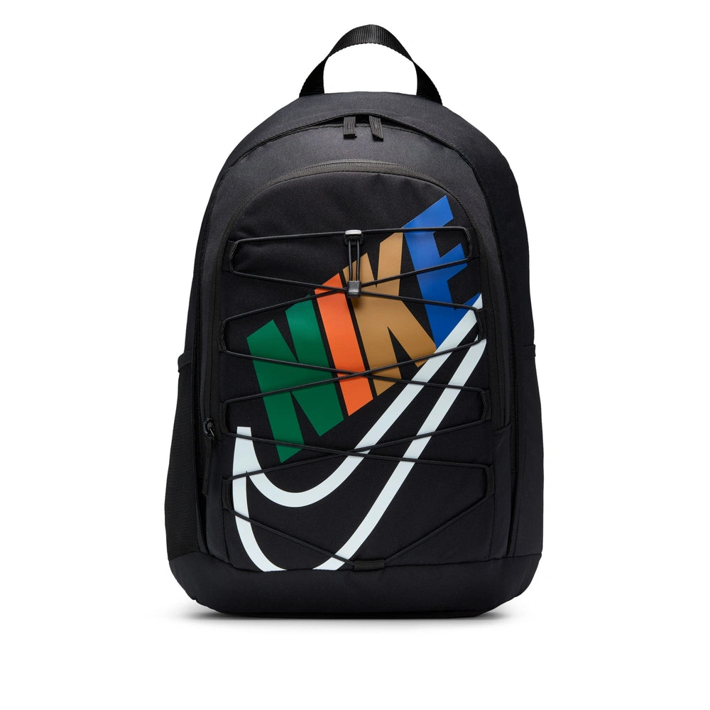 Front image of the Hayward Backpack in Black Multi White